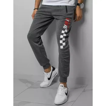 Buďchlap Tmavě šedé tepláky ve stylovém provedení