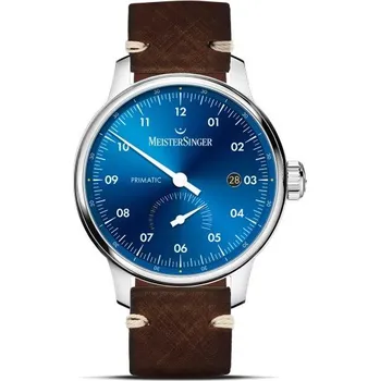 Hodinky MeisterSinger Primatic PR918 - Tmavě hnědý kožený řemínek + 5 let záruka a dárek ZDARMA
