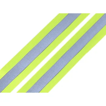 Galanterie Pruženka s reflexním pásem šíře 40 mm METRÁŽ - 2 žlutozelená ost. neon