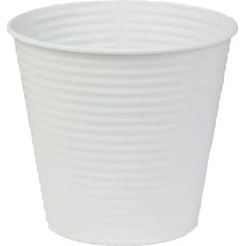 Květináč Dekorační Květináč plechový bílý k1862-01