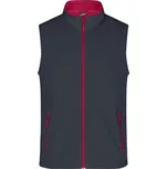 James & Nicholson (Daiber) Pánská softshellová vesta JN1128 - Ocelově šedá / červená | L
