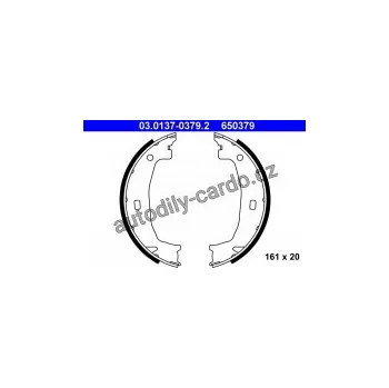 Brzdová čelist Sada brzdových čelistí, parkovací brzda ATE 03.0137-0379.2 (AT 650379) - BMW