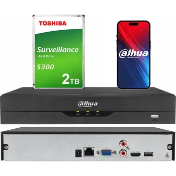 IP kamera IP rekordér Dahua až do 16 Mpx NVR4108HS-EI s analýzou + HDD disk 2TB pro CCTV