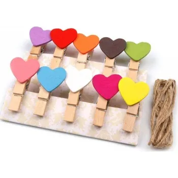 Kolíčky se srdíčkem a šňůrou