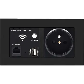 Elektrická zásuvka SRAN zásuvka WiFi socket + zásuvka 230V 16A v rámečku, plast černý