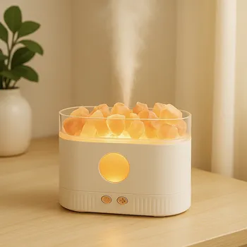 Aroma difuzér Himalájská solná lampa aroma difuzér – designový zvlhčovač vzduchu pro zdravější domácí klima a voňavý vánoční dárek černá