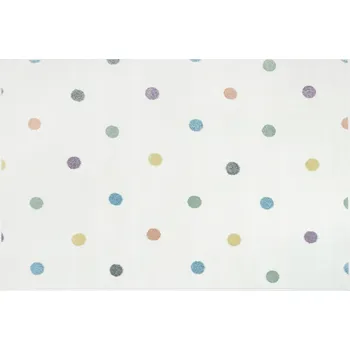 Koberec KOBEREC PRO DĚTI KRÉMOVÝ BAREVNÉ TEČKY MĚKKÝ HLADKÝ LIMA 200x200 cm