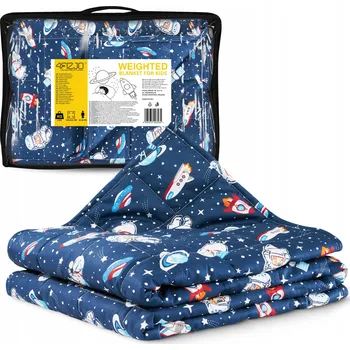 přikrývka Zátěžová přikrývka 4FIZJO modrá 100x150 cm 4 kg skleněné mikrokuličky