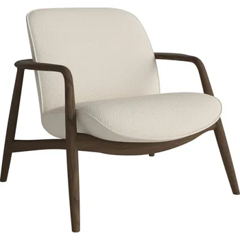 Křeslo Bolia Krémově bílé bouclé křeslo Bowie s tmavou dubovou podnoží