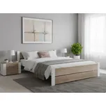 Postel IKAROS DOUBLE 180 x 200 cm, bílá/dub sonoma Rošt: S laťkovým roštem, Matrace: Bez matrace 152659657