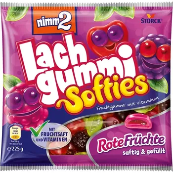 Bonbon Nimm2 Lachgummi Softies Rote Früchte 225g