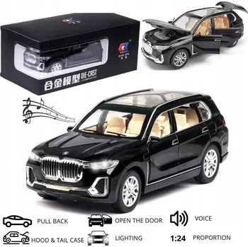 autíčko Model SUV auta BMW X7, černý metalický, otevírací dveře, LED světla, zvuk