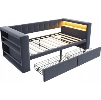 Postel Patrová postel Arhatreya moderní 90 x 190 cm šedá