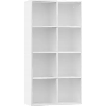 Knihovna Regál na knihy s 8 přihrádkami, bílý, 66 x 30 x 130 cm