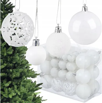 Vánoční ozdoba SADA BÍLÝCH VÁNOČNÍCH OZDOB NA STROMEČEK K VLASTNÍMU ZDOBENÍ 100 ks