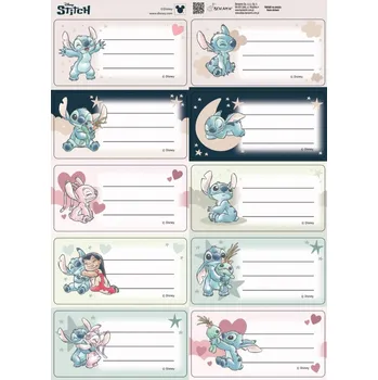samolepka Samolepky na zápisník Lilo a Stitch Beniamin 10 ks