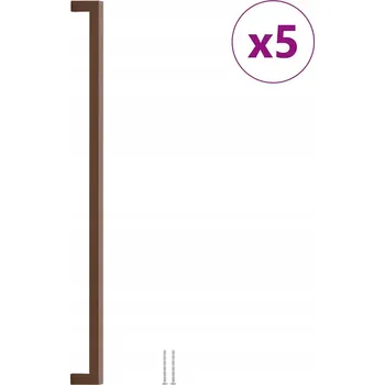 Nábytkové kování Nábytková Úchytka z nerezové oceli, Bronzový, 492x12x35 mm, Rozteč Děr