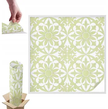 Obraz Fólie mrazuvzdorná s motivem pro dekoraci oken a skel, zelený ornament, 100x100 cm