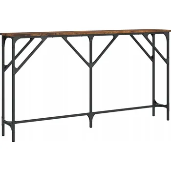 Konferenční stolek Konzolový stolek s kovovým rámem, kouřový dub, 140x23x75 cm