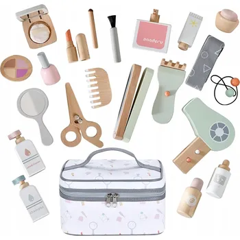 Obraz KADEŘNICKÁ SADA PRO DĚTI STYLING VLASŮ DŘEVĚNÁ SADA 23X DÁREK