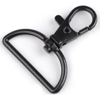 Kovová karabina otočná, průvlek 30 mm, střední, 5 černý lak