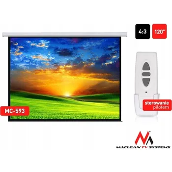Projekční plátno Maclean Elektrické projekční plátno na stěnu/strop 120" 240x180 4:3 MC-593