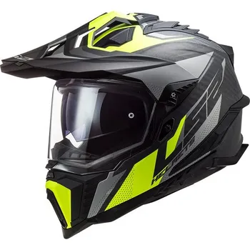 Helma na motorku LS2 Helmets LS2 MX701 EXPLORER C FOCUS M.TITANIUM H-V YELLOW - S
