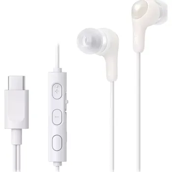 Sluchátka JVC Gumy Connect drátová USB‑C sluchátka do uší s mikrofonem – bílá