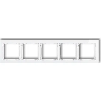 vypínač Pětidílný Rámeček , skleněný efekt, bílý rámeček , bílé dno, 0-0-DRS-5 Karlik Deco