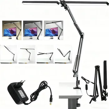 Lampička LAMPIČKA STOLNÍ KRESLÍŘSKÁ ŠKOLNÍ NA STŮL LED USB REGULACE 24W