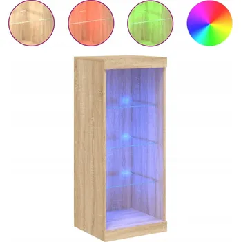 Komoda Komoda s LED osvětlením, dřevěný materiál, dub Sonoma, 41x37x100 cm