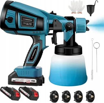 Stříkací pistole AKUMULÁTOROVÁ STŘÍKACÍ PISTOLE NA MALOVÁNÍ ZDÍ, VÝKONNÁ 18V, 2x AKU