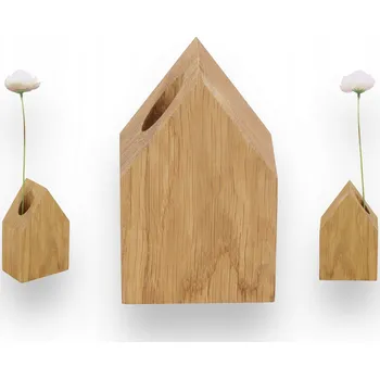 Obraz Dřevěná DUBová VÁZIČKA minimalistická dekorace do domu SKANDINÁVSKÝ STYL