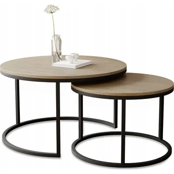 Konferenční stolek Konferenční stolek APM kulatý 80 x 80 x 46 cm černý