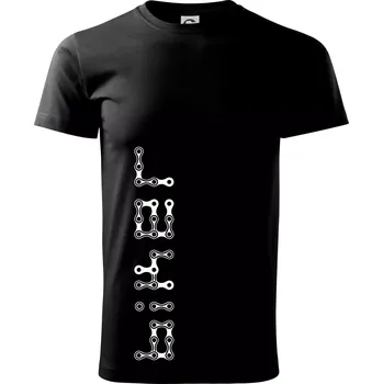 Pánské tričko Biker nápis na výšku řetěz - Triko extra velké (5-8XL) - 6XL ( Černá )