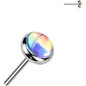 Piercing Atreya Titanová bezzávitová koncovka s iridescentním kamenem Oleanda Barva: Modrá