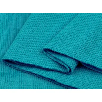 Elastický bavlněný náplet žebrovaný - tunel 16x80 cm - 35 (M5398) tyrkys mořský