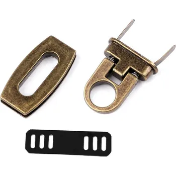 Sada zapínání na kabelku 20x40 mm - 3 staromosaz