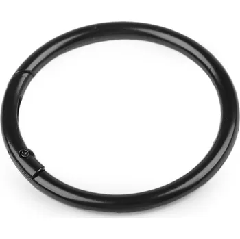 Karabina / kroužek na klíče Ø50 mm velká - 6 černý lak