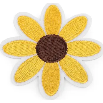 Galanterie Velká nažehlovačka květ 8 cm - 8 žlutá