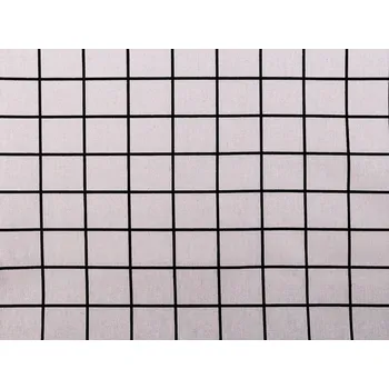 Bavlněná METRÁŽ / imitace lnu hrubší káro - 1 šedá nejsvětlější