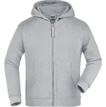 James & Nicholson (Daiber) Dětská mikina na zip s kapucí JN059k - Šedý melír | XS