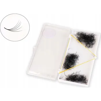 Umělé řasy VĚJÍŘKY ŘASY TRSY HEDVÁBNÉ 5D-0,07 ZAKŘIVENÍ CC - 1000 KS #2416 - 15 mm