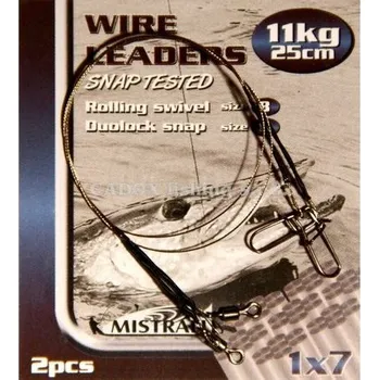 Mistrall Ocelové lanko Power 1x7 25cm, 2ks - 7kg