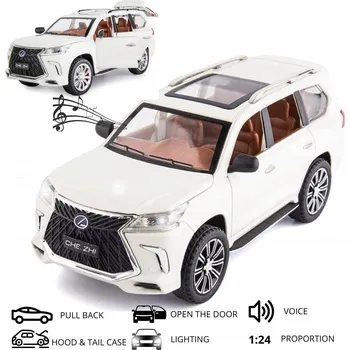 autíčko Model auta Lexus 570 Kovový Bílý 1:24 otevírací dveře LED