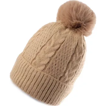 Čepice Dámská / dívčí zimní čepice s bambulí Emi Ross