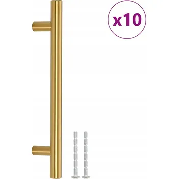 Nábytkové kování Nábytkové Úchytky z nerezové oceli T-Bar, Zlaté, 192x32 mm, Rozteč Děr