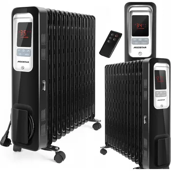 Topidlo Elektrický olejový radiátor 2500W Aigostar 13 žeber Dálkové ovládání Časovač Režim