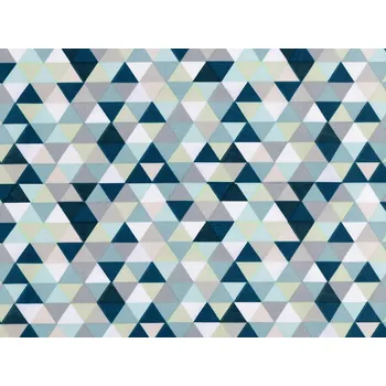 Bavlněná látka trojúhelníky - 2 (438) mentolová