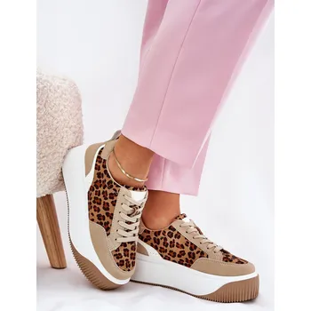 Dámské tenisky Boto Dámské tenisky na masivní platformě leopardí Tamorniel Barva: Béžová, Velikost: 37